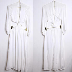 NWT WAYF White Cutout Long Sleeve Jumpsuit - XS